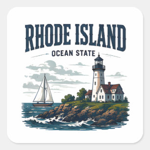 Rhode Island Kustvuurtoren Reis Vierkante Sticker