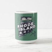 Rhode Island landschappelijke retro silhouet Koffiemok (Center)