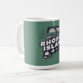 Rhode Island landschappelijke retro silhouet Koffiemok (Voorkant links)