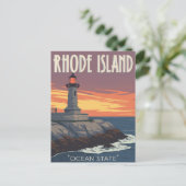 Rhode Island Lighthouse Sunset Briefkaart (Staand voorkant)