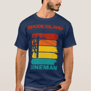 Rhode Island Lineman Sunset Electricien T-shirt