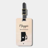 Rhode Island Map Bagagelabel, Wedding Party Bagagelabel (Voorkant verticaal)