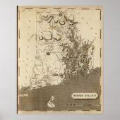 Rhode Island Map door Arrowsmith Poster (Voorkant)