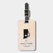 Rhode Island Map Wedding Bagagelabel, Custom Gift Bagagelabel (Voorkant verticaal)