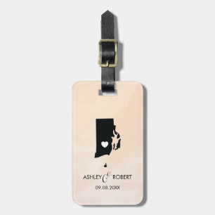 Rhode Island Map Wedding Bagagelabel, Custom Gift Bagagelabel