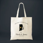 Rhode Island Map Wedding Welcome Bag, Black & Gold Tote Bag<br><div class="desc">Het weekend van de bruiloft heet cadeautas voor gasten uit de stad voor je bruiloft,  met afbeelding van Rhode Island,  met gouden hart.  Vul tas met je favoriete godies.</div>