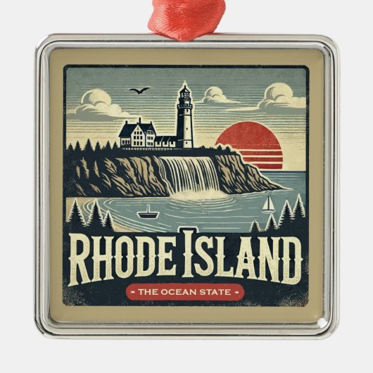 Rhode Island Metalen Ornament (Voorkant)