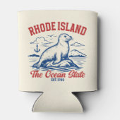 Rhode Island Nature Scene – Seal & Sea Design Blikjeskoeler (Achterkant)