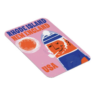Rhode Island, New England visser vintage poster Magneet