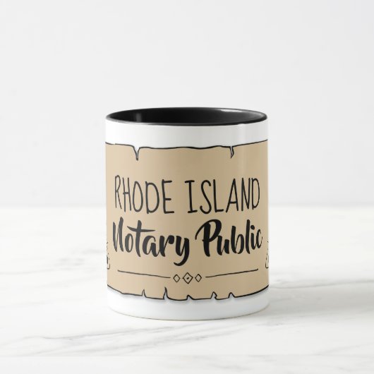 Rhode Island Noteerbare Public Scroll Feather Quil Mok (Midden)