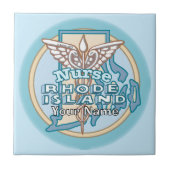 Rhode Island Nurse Caduceus Tile Tegeltje (Voorkant)
