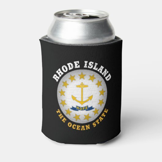 RHODE ISLAND OCEAN STATE FLAG BLIKJESKOELER (Blikje Achterkant)
