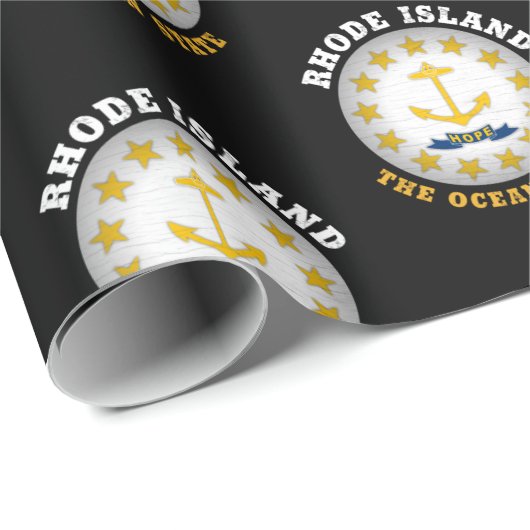 RHODE ISLAND OCEAN STATE FLAG CADEAUPAPIER (Rol Hoek)