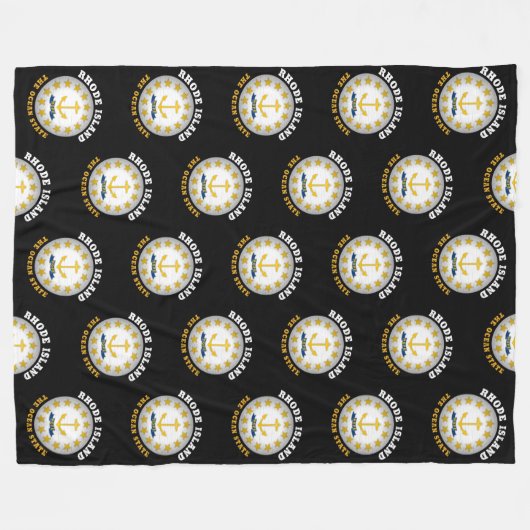 RHODE ISLAND OCEAN STATE FLAG FLEECE DEKEN (Voorkant (Horizontaal))