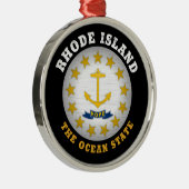 RHODE ISLAND OCEAN STATE FLAG METALEN ORNAMENT (Rechts)