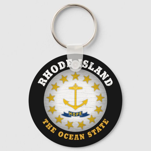 RHODE ISLAND OCEAN STATE FLAG SLEUTELHANGER (Voorkant)