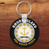 RHODE ISLAND OCEAN STATE FLAG SLEUTELHANGER (Voorkant)