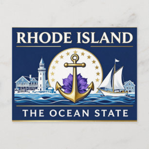 RHODE ISLAND Ocean State Kust Erfgoed Briefkaart