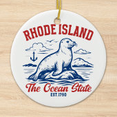 Rhode Island Ocean State Seal Design Keramisch Ornament
