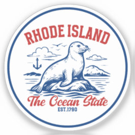 Rhode Island Ocean State Seal Design Sticker
