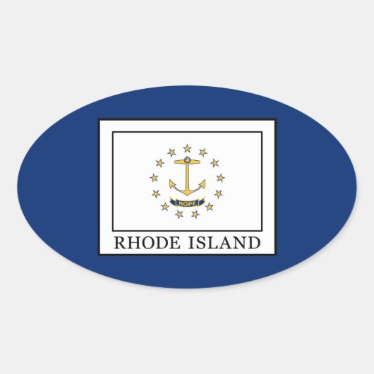 Rhode Island Ovale Sticker (Voorkant)