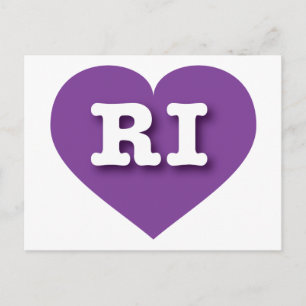 Rhode Island Paars Heart - Ik hou van RI Briefkaart