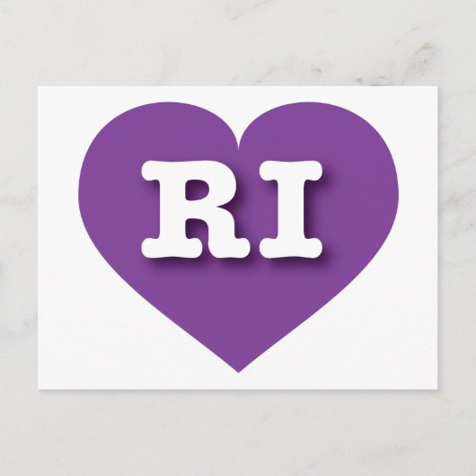 Rhode Island Paars Heart - Ik hou van RI Briefkaart (Voorkant)