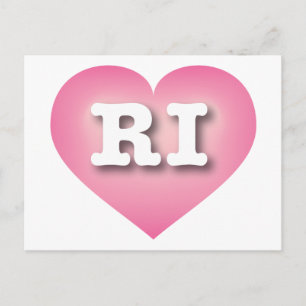 Rhode Island Pink Fade Heart - Ik hou van RI Briefkaart
