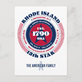 Rhode Island, Providence, RI, Patriottisch, Monogr Briefkaart