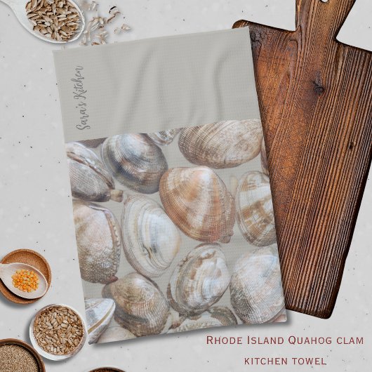 Rhode Island Quahog Clams Coastal Kitchen Towels Theedoek
