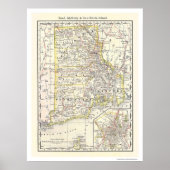 Rhode Island Railroad Map 1875 Poster (Voorkant)