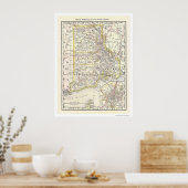 Rhode Island Railroad Map 1875 Poster (Keuken)