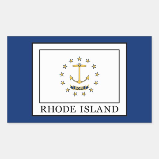 Rhode Island Rechthoekige Sticker (Voorkant)