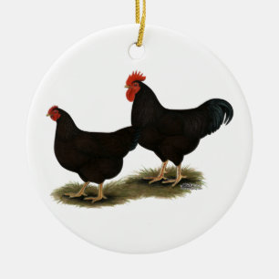 Rhode Island Red Bantams Keramisch Ornament