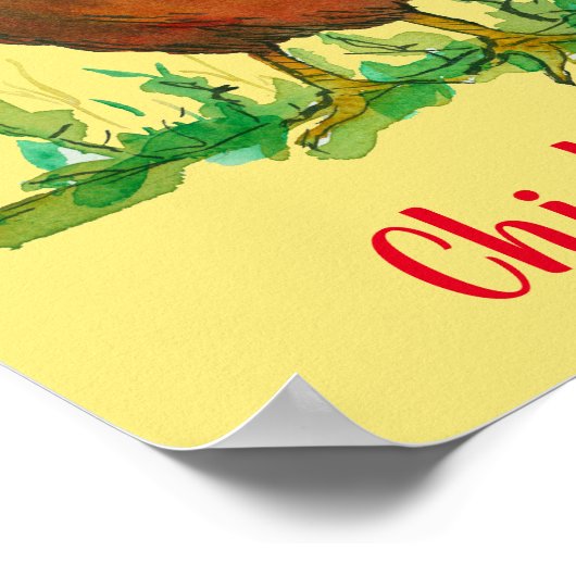 Rhode Island Red Chicken Lover Waterverf Poster (Hoek)