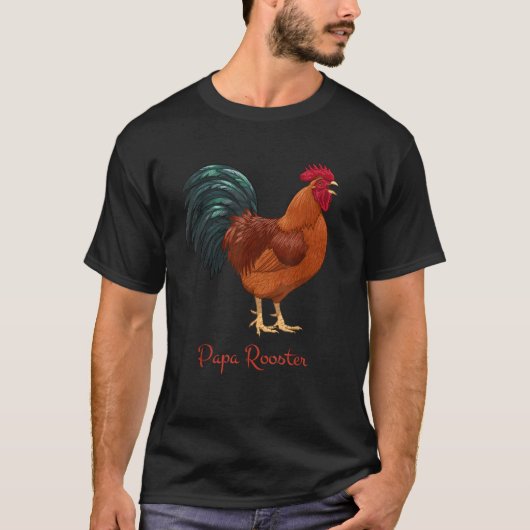 Rhode Island Red Chicken Papa Rooster Vogelliefheb T-shirt (Voorkant)