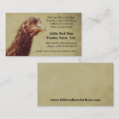 Rhode Island Red Chicken Pullet - Poultry Farmer Visitekaartje (Voorkant / Achterkant)