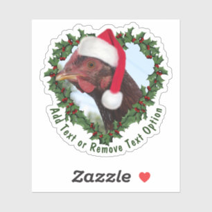 Rhode Island Red Chicken Wreath Kerstmis Sticker
