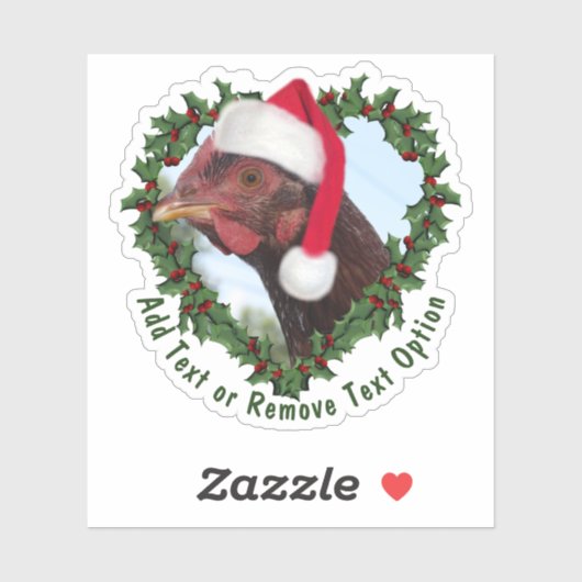 Rhode Island Red Chicken Wreath Kerstmis Sticker (Vel)