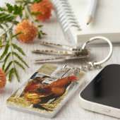 Rhode Island Red Haan Sleutelhanger (Voorkant Rechts)