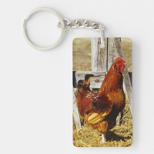 Rhode Island Red Haan Sleutelhanger (Voorkant)