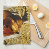 Rhode Island Red Haan Theedoek (Quarter Fold)