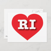 Rhode Island Red Heart - Ik hou van RI Briefkaart (Voorkant / Achterkant)
