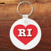 Rhode Island Red Heart - Ik hou van RI Sleutelhanger (Voorkant)