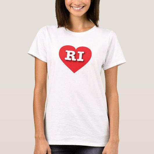 Rhode Island Red Heart - Ik hou van RI T-shirt (Voorkant)