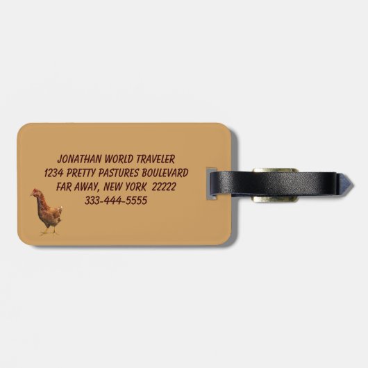 Rhode Island Red Hen Chicken Bagagelabel (Achterkant horizontaal)