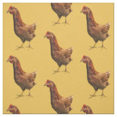 Rhode Island Red Hen Chicken Fabric Stof (Swatch)