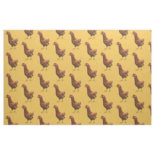Rhode Island Red Hen Chicken Fabric Stof (Fat Quarter)