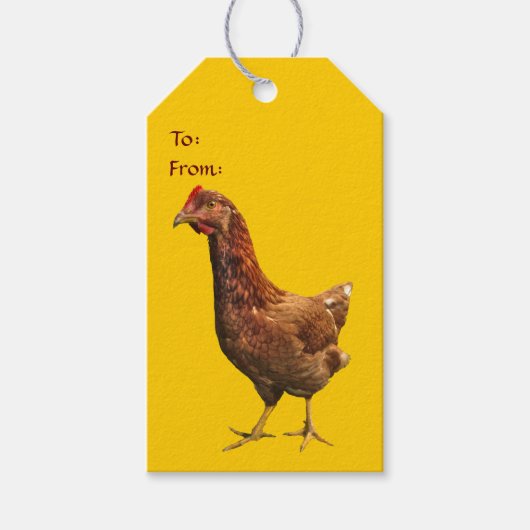Rhode Island Red Hen Chicken Pack of Gift Labels Cadeaulabel (Voorkant)
