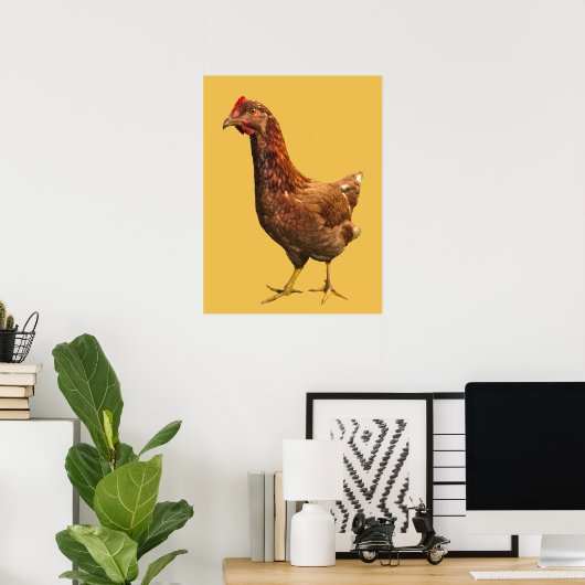 Rhode Island Red Hen Chicken Poster (Thuiskantoor)